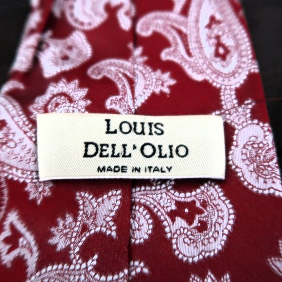 Linea by Louis Dell'Olio Men's Neck Tie Red and White - Picture 3 of 7